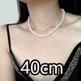 Elegant 6mm Shell Pearl Necklace 925 Sterling Silver Chain for Women