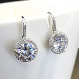 Round Drop Crystal Earrings AAA+ Cubic Zirconia