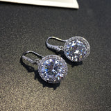Round Drop Crystal Earrings AAA+ Cubic Zirconia