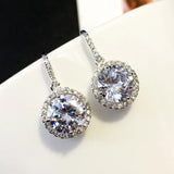 Round Drop Crystal Earrings AAA+ Cubic Zirconia