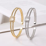 Zircon Cuff Bangles Bracelets For Women - Wedding Jewelry