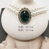 Double Layer Pearl Necklace Earring Set for Women