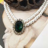 Double Layer Pearl Necklace Earring Set for Women