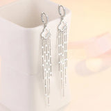 Crystal Tassel Drop Clip On Earrings 18k Filled Jewelry