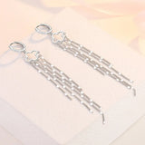 Crystal Tassel Drop Clip On Earrings 18k Filled Jewelry
