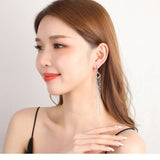 Crystal Tassel Drop Clip On Earrings 18k Filled Jewelry