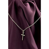 Cross Matte Silver Plated Chain Necklace