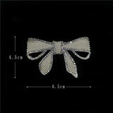 Pearl Paved Hair Clips Metal Pinch Cock Bowknot Headdress