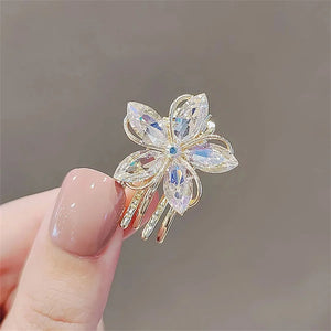 Crystal Flower Hairpin Bangs Clip Hair Accessory