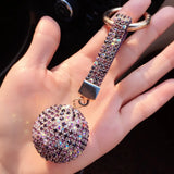 Crystal Round Ball Keychain Rhinestone Lanyard Bag Charm Car Key Ring Holder