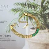 Crystal Web Chain Bracelet Stainless Steel Jewelry 18K Metal Women Accessories