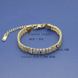 Crystal Web Chain Bracelet Stainless Steel Jewelry 18K Metal Women Accessories