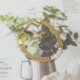 Crystal Web Chain Bracelet Stainless Steel Jewelry 18K Metal Women Accessories