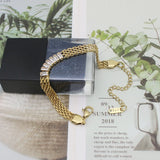 Crystal Web Chain Bracelet Stainless Steel Jewelry 18K Metal Women Accessories