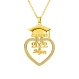 Trencher Hat Heart Pendant Crystal Necklace