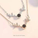 Photo Projection Necklace Pendant Deer Zircon Choker Necklace Jewelry Gift