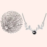 Photo Projection Necklace Pendant Deer Zircon Choker Necklace Jewelry Gift