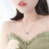 Photo Projection Necklace Pendant Deer Zircon Choker Necklace Jewelry Gift