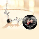 Photo Projection Necklace Pendant Deer Zircon Choker Necklace Jewelry Gift