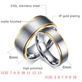 Custom Couple Rings 6mm/8mm Wedding Bands Stainless Steel Gift