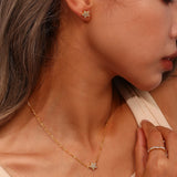 Pearl Filled Pentangram Stud Earrings Girl's Stainless Steel