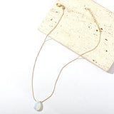 Dainty Opal Stone Pendant Necklace for Women