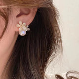 Opals Flower Beads Pendant Earrings for Women