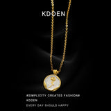 Enamel Rose Flower Pendant Necklace