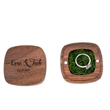 Engrave Logo Wood Ring Jewelry Storage Case For Earring Wedding Party