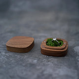Engrave Logo Wood Ring Jewelry Storage Case For Earring Wedding Party