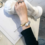 Ethnic Wide Cuff Bangle Bracelet Irregular Geometry Metal Open Punk Bangle