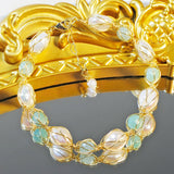 10-13mm Natural Pearl Bracelet Mint Crystal Women Fine Jewelry