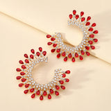 Crystal Circle Hoop Earrings Vintage Jewelry
