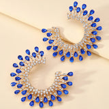 Crystal Circle Hoop Earrings Vintage Jewelry