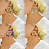 Crystal Circle Hoop Earrings Vintage Jewelry