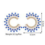 Crystal Circle Hoop Earrings Vintage Jewelry