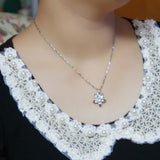 925 Silver Necklace Starry Zircon Pendant Silver Clavicle Chain