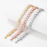 Female Silver Crystal Bracelet Tennis Chain for Birthday