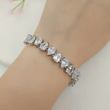 Female Silver Crystal Bracelet Tennis Chain for Birthday