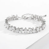 Female Silver Crystal Bracelet Tennis Chain for Birthday