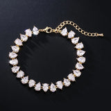 Female Silver Crystal Bracelet Tennis Chain for Birthday