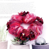 Organza Large Intestine Hair Ring Plum Blossom