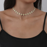 Daisy Clavicle Necklace For Women Statement Bridal Wedding Party Jewelry