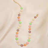 Flower Daisy Clavicle Necklace for Women Statement Bridal Wedding Jewelry