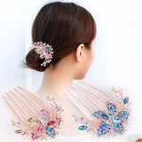Rhinestone Crystal Flower Hair Comb for Bride