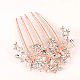 Rhinestone Crystal Flower Hair Comb for Bride