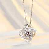 925 Silver Flower Jewelry Set Necklace Earrings Ring Gift