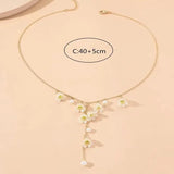 Long Flower Necklace for Women Sexy Sweet Pendant Niche Feeling Fresh