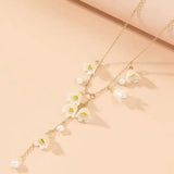 Long Flower Necklace for Women Sexy Sweet Pendant Niche Feeling Fresh
