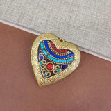 Flower Oval Round Love Heart Photo Locket Charm Pendants Jewelry Making